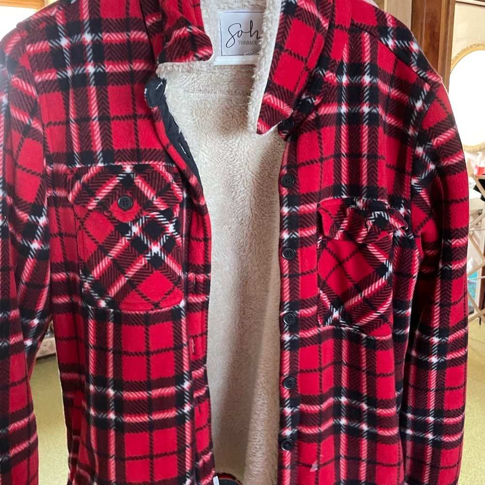 soho red plaid jacket
